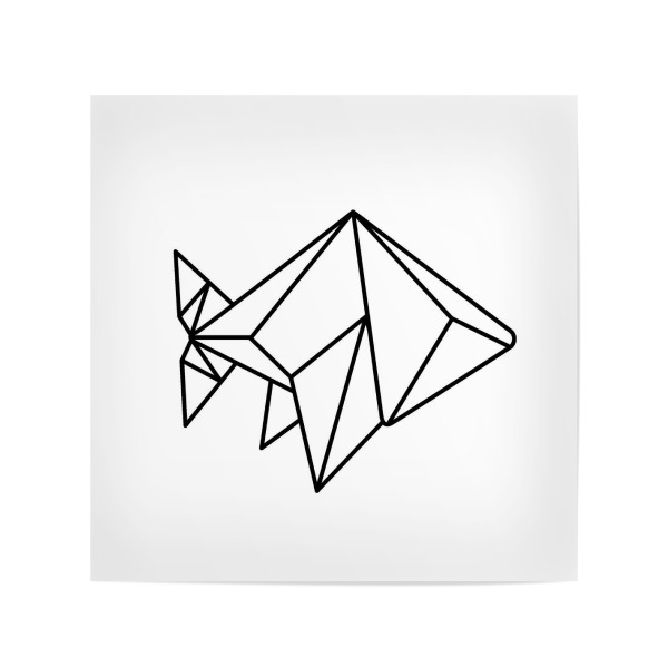 Poster 20x20 cm "Geometrischer Fisch" artboxONE - Tiere,Schwarzweiß,Geometrie