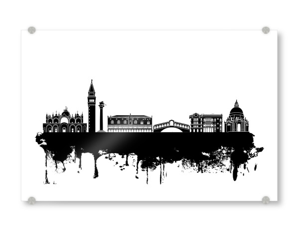 Acrylglasbild "Skyline of Venice Italy 2" artboxONE - Städte,Reise,Schwarzweiß,Städte / Venedig - Skyline,Venedig,Italien,Schwarz,Weiß,Italien,Venedig
