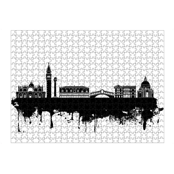 Puzzle Ravensburger "Skyline of Venice Italy 2" artboxONE - Städte,Reise,Schwarzweiß,Städte / Venedig