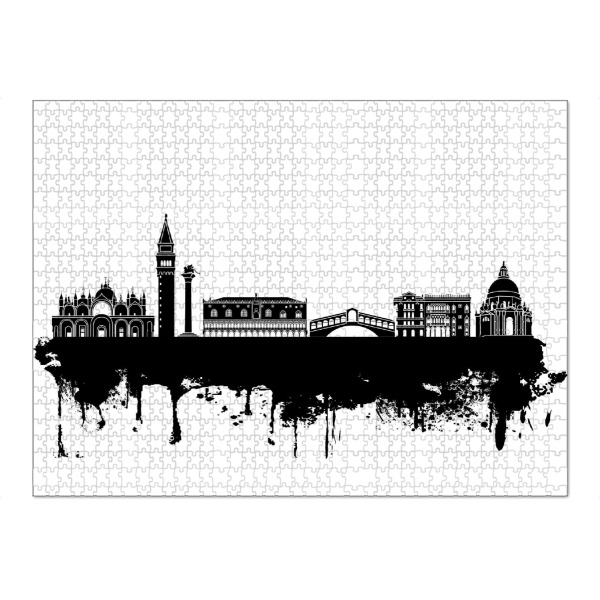 Puzzle Ravensburger "Skyline of Venice Italy 2" artboxONE - Städte,Reise,Schwarzweiß,Städte / Venedig