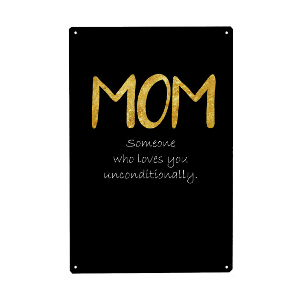 Metall Poster "Unconditional love" artboxONE - Typografie,Menschen,Schwarzweiß,Liebe - Mutter,Muttertag,Muttertag,Mutter,Mutter,Mamma,Mamma