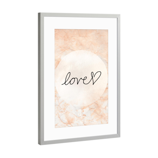 Poster mit Rahmen Silber "Love 6" artboxONE - Typografie,Menschen,Liebe