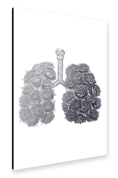 Alu-Dibond "Lungs with peonies" 30x20 cm artboxONE