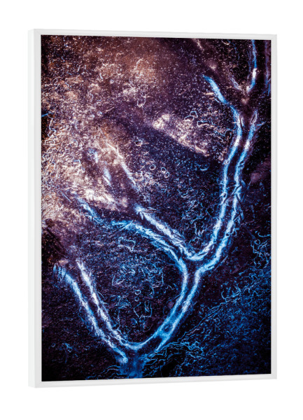 Poster mit weißem Rahmen "Eiszweig III" artboxONE - Natur,Abstrakt
