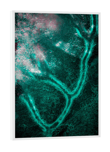Poster mit weißem Rahmen "Eiszweig II" artboxONE - Natur,Abstrakt