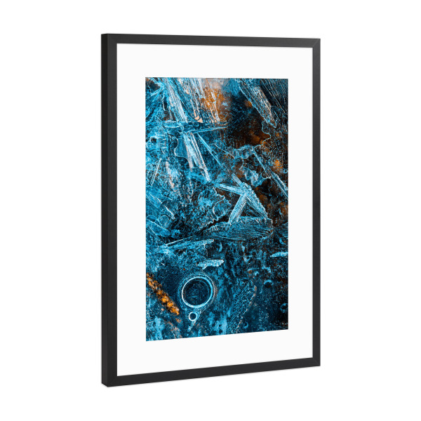 Poster mit Rahmen Schwarz (Metallic) "Eiskunst XXV" artboxONE - Natur,Abstrakt