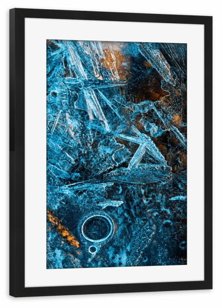 Poster mit Rahmen schwarz "Eiskunst XXV" artboxONE - Natur,Abstrakt