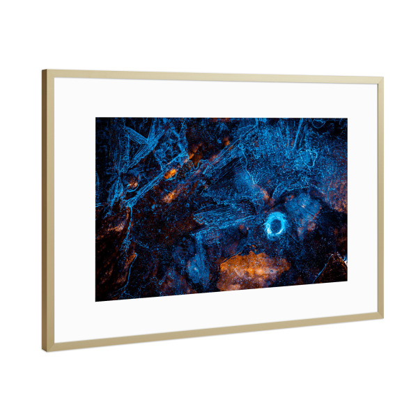 Poster mit Rahmen Gold "Eiskunst XXIX" artboxONE - Natur,Abstrakt