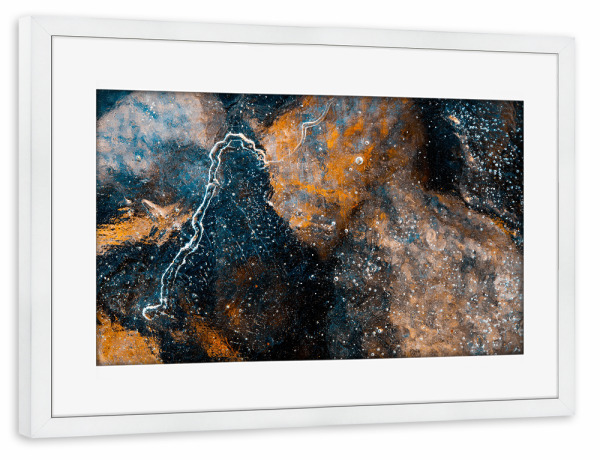 Poster mit Rahmen weiß "Eiskunst XXIV" artboxONE - Natur,Abstrakt