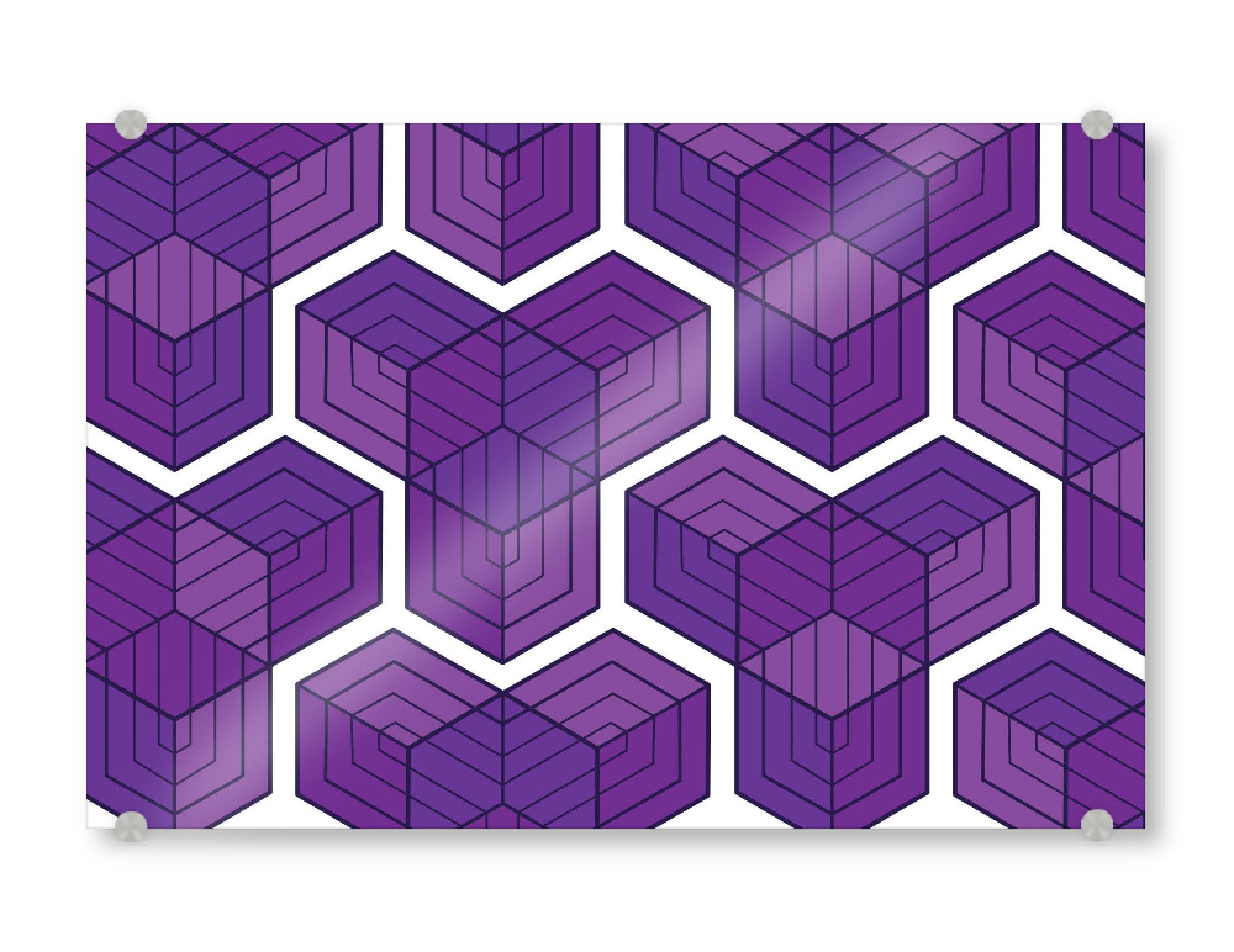 Acrylglasbild "Geometrie Lila Große Figuren Weiße Hintergrund" artboxONE - Geometrie,Ultraviolet