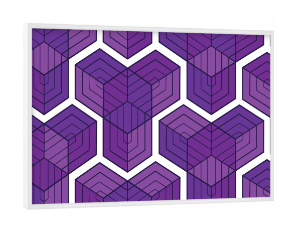 Poster mit weißem Rahmen "Geometrie Lila Große Figuren Weiße Hintergrund" artboxONE - Geometrie,Ultraviolet