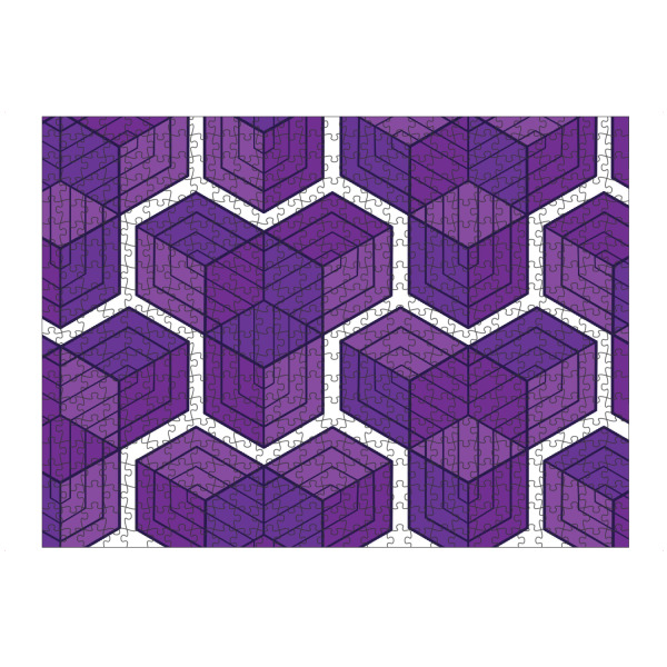 Puzzle Ravensburger "Geometrie Lila Große Figuren Weiße Hintergrund" artboxONE - Geometrie,Ultraviolet