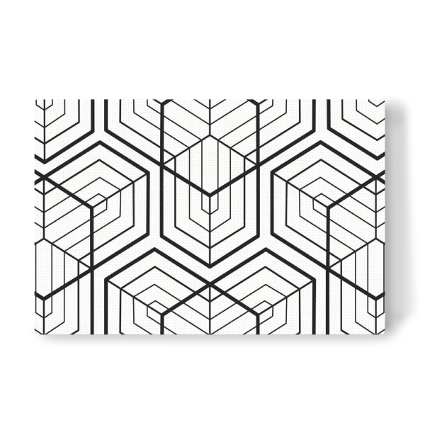Leinwandbild "Geometrie Schwarz-Weiß Große Hexagon" artboxONE - Schwarzweiß,Geometrie - Geometrie schwarz-weiß große hexagon,Linien,Muster,Rauten