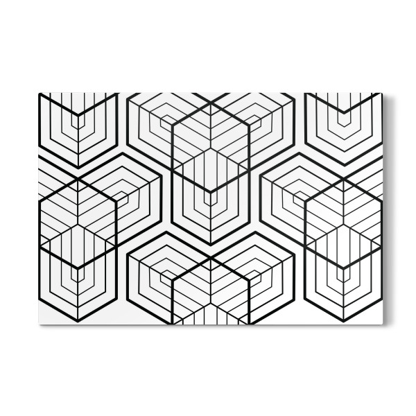 Galerie-Print "Geometrie Schwarz-Weiß Große Hexagon" 30x20 cm artboxONE