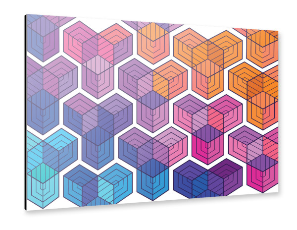 Alu-Dibond "Geometrie Bunt Weiße Hintergrund Große Figuren" 30x20 cm artboxONE