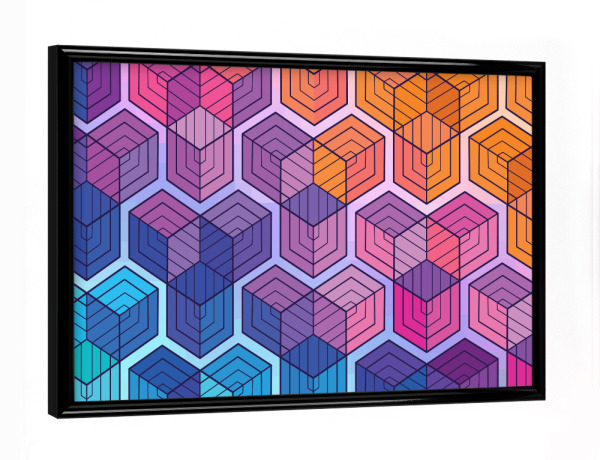 Poster mit schwarzem Rahmen "Geometrie bunte Hintergrund" artboxONE - Geometrie - Geometrie bunte,Regenbogen,Einhorn,Muster