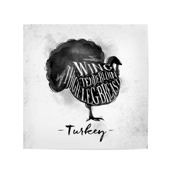 Poster 20x20 cm "Truthahn" artboxONE - Essen & Trinken,Schwarzweiß
