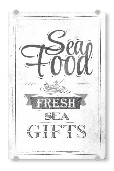 Acrylglasbild "Meeresfrüchte Kohle" artboxONE - Essen & Trinken,Schwarzweiß