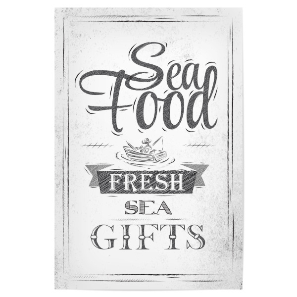 Poster "Meeresfrüchte Kohle" artboxONE - Essen & Trinken,Schwarzweiß