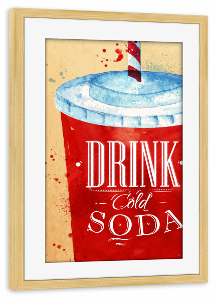 Poster mit Rahmen kiefer "Soda Wasser" artboxONE - Essen & Trinken