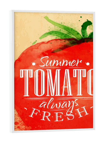 Poster mit weißem Rahmen "Tomate Aquarell" artboxONE - Essen & Trinken