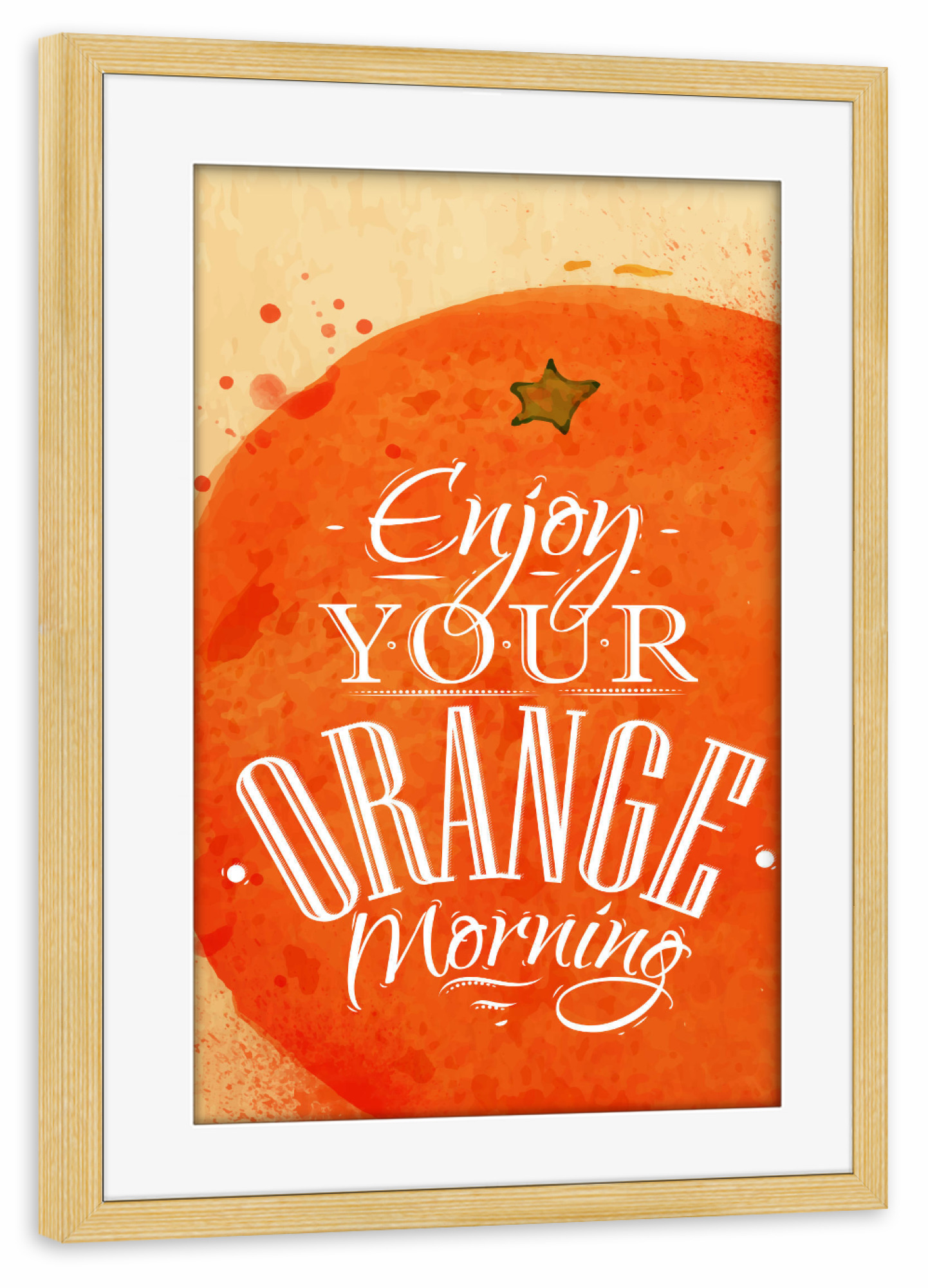 Poster mit Rahmen kiefer "Orange Aquarell" artboxONE - Essen & Trinken