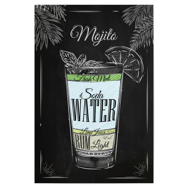 Poster 30x20 cm "Mojito Kreide" artboxONE - Essen & Trinken,Schwarzweiß
