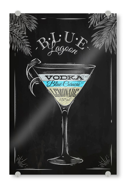 Acrylglasbild "Blue Lagune" artboxONE - Essen & Trinken,Schwarzweiß