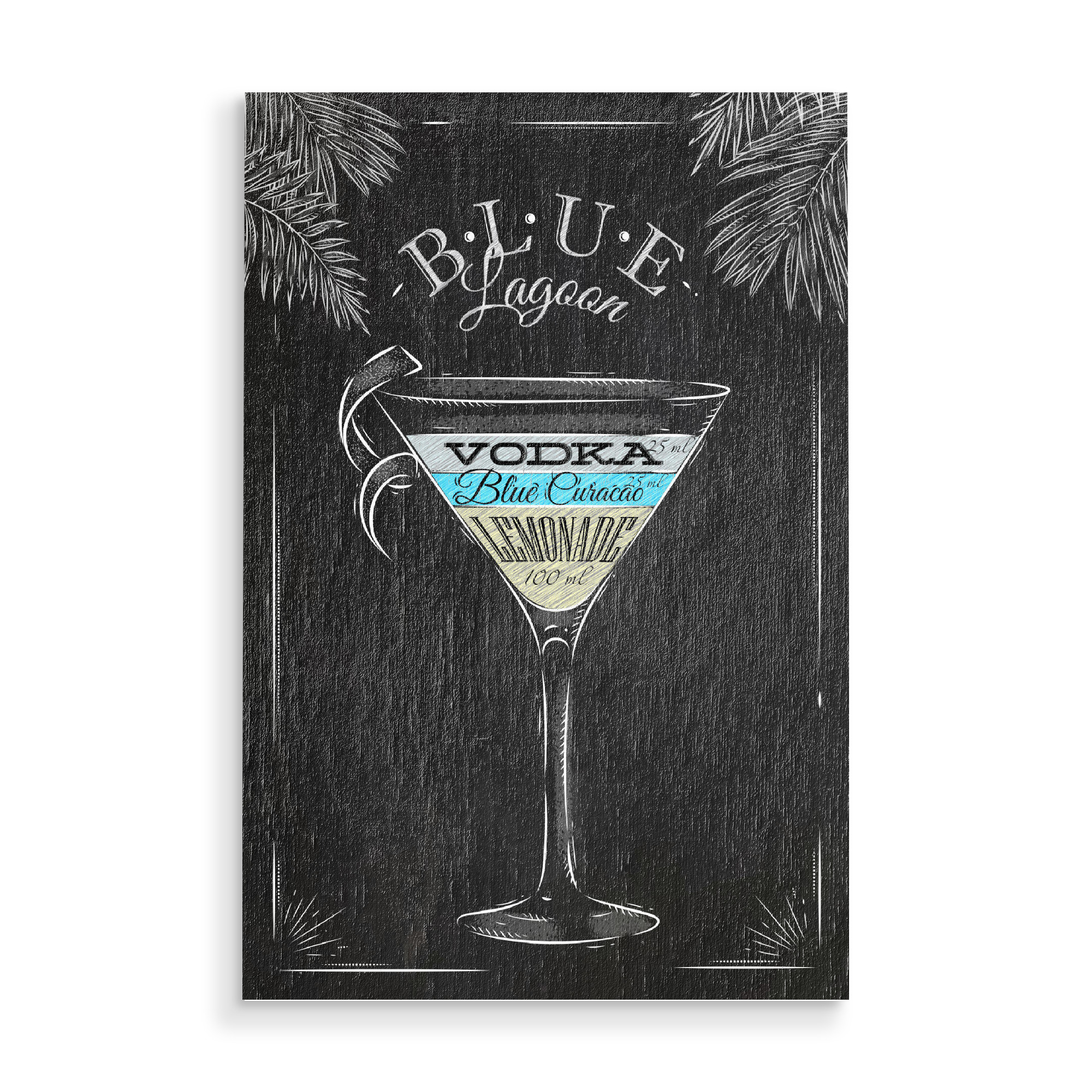Holzbild "Blue Lagune" artboxONE - Essen & Trinken,Schwarzweiß