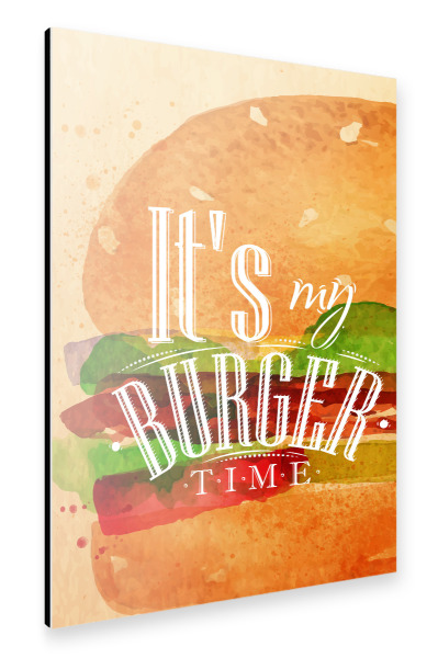 Alu-Dibond "Burger Aquarell" 30x20 cm artboxONE