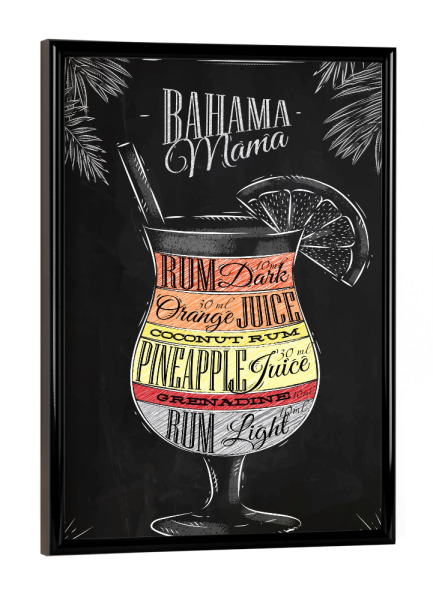 Poster mit schwarzem Rahmen "Bahama-Mama" artboxONE - Essen & Trinken