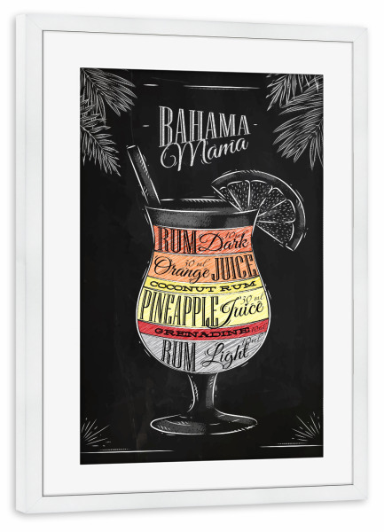 Poster mit Rahmen weiß "Bahama-Mama" artboxONE - Essen & Trinken