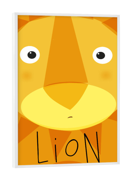 Poster mit weißem Rahmen "Löwe" artboxONE - Für Kinder