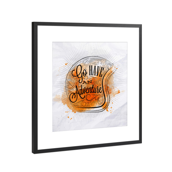 Poster mit Rahmen Schwarz (Metallic) "Motorradhelm" artboxONE - Typografie,Schwarzweiß