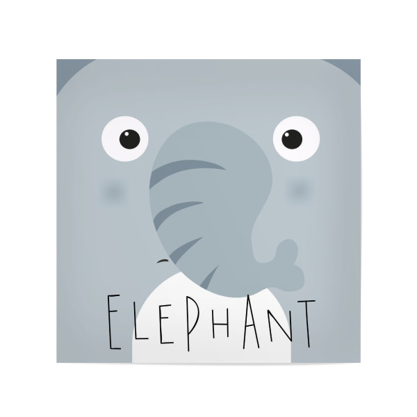 Poster 20x20 cm "Elefanten" artboxONE - Für Kinder,Tiere,Schwarzweiß
