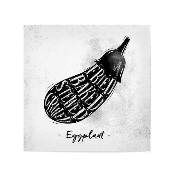 Poster 20x20 cm "Aubergine" artboxONE - Essen & Trinken,Schwarzweiß