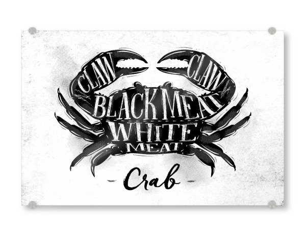 Acrylglasbild "Krabbe" artboxONE - Essen & Trinken,Schwarzweiß