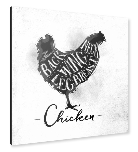 Alu-Dibond "Huhn" 30x30 cm artboxONE