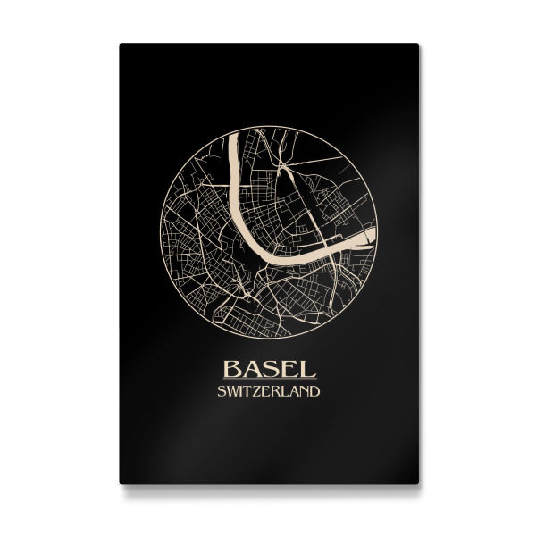 Galerie-Print "Basel Switzerland Retro Map" 30x20 cm artboxONE