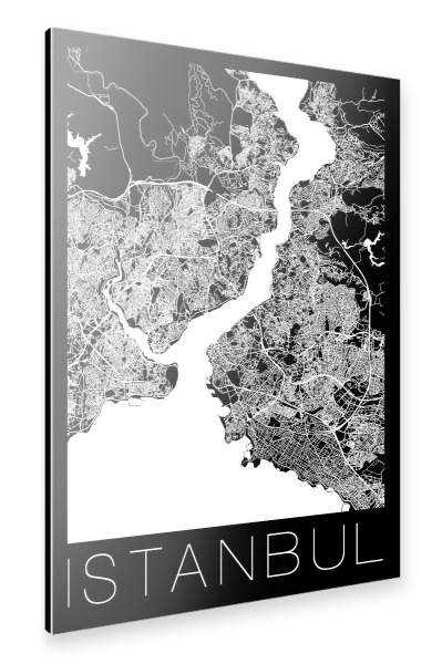 Alu-Dibond "Retro Map of Istanbul Turkey 3" 30x20 cm artboxONE