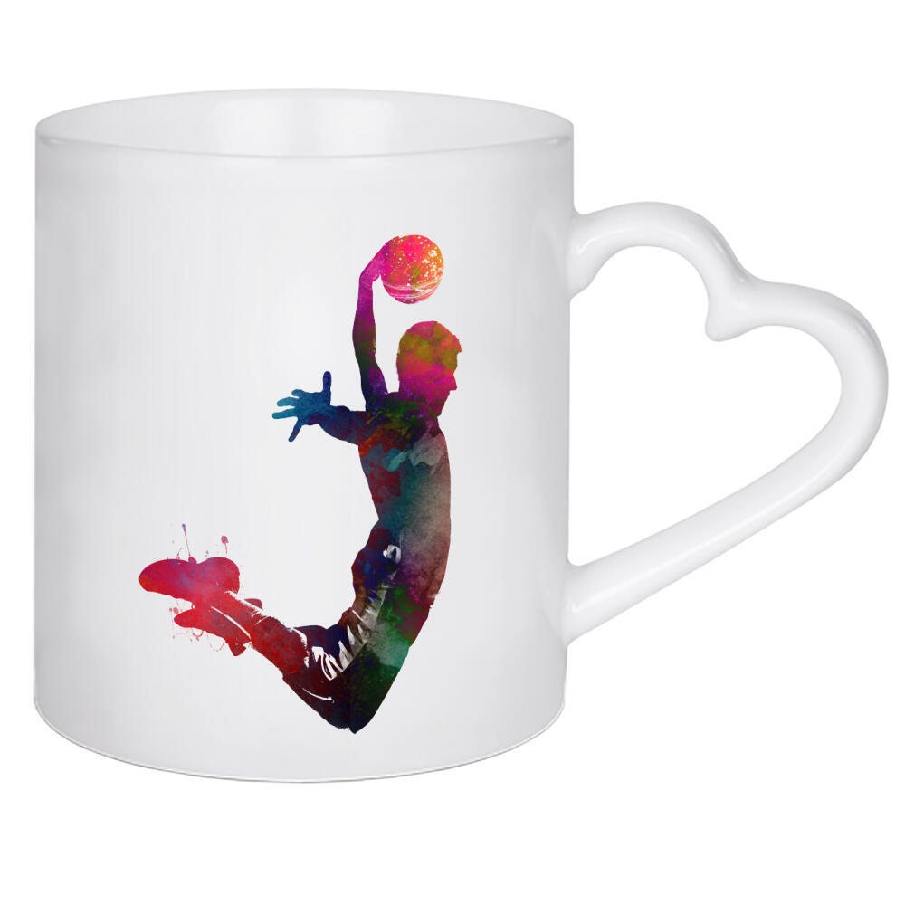 Herztasse "Abbildung des Basketballspielers" artboxONE - Sport - Basketball,Ball,Korb,Abbildung,Sport