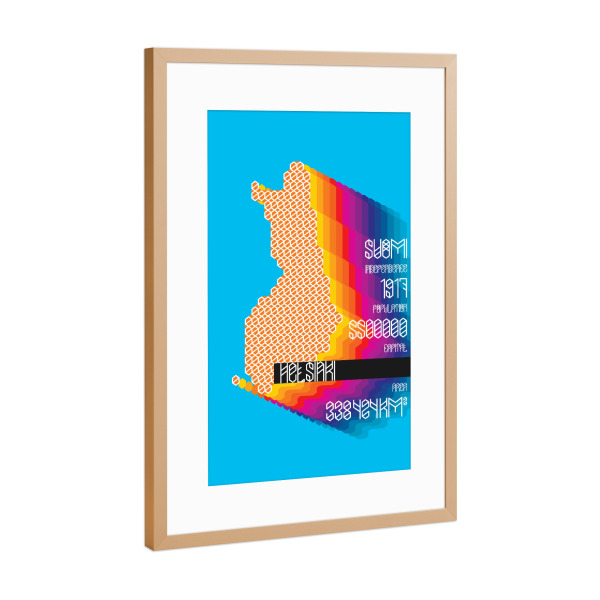 Poster mit Rahmen Kupfer "Finland" artboxONE - Städte,Typografie,Reise,Kartografie