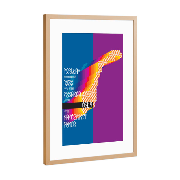 Poster mit Rahmen Kupfer "Norway" artboxONE - Städte,Typografie,Reise,Kartografie