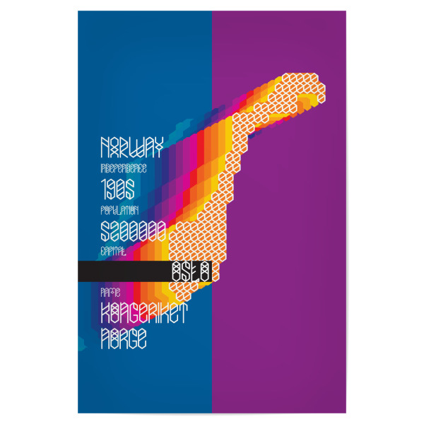 Poster "Norway" artboxONE - Städte,Typografie,Reise,Kartografie