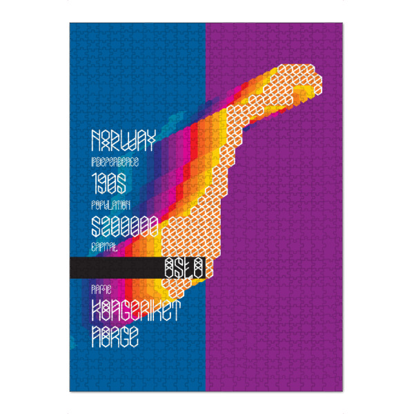Puzzle Ravensburger "Norway" artboxONE - Städte,Typografie,Reise,Kartografie