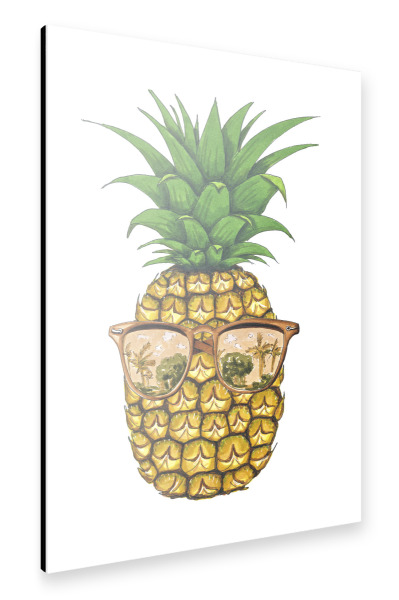 Alu-Dibond "Sunglasses Pineapple" 30x20 cm artboxONE