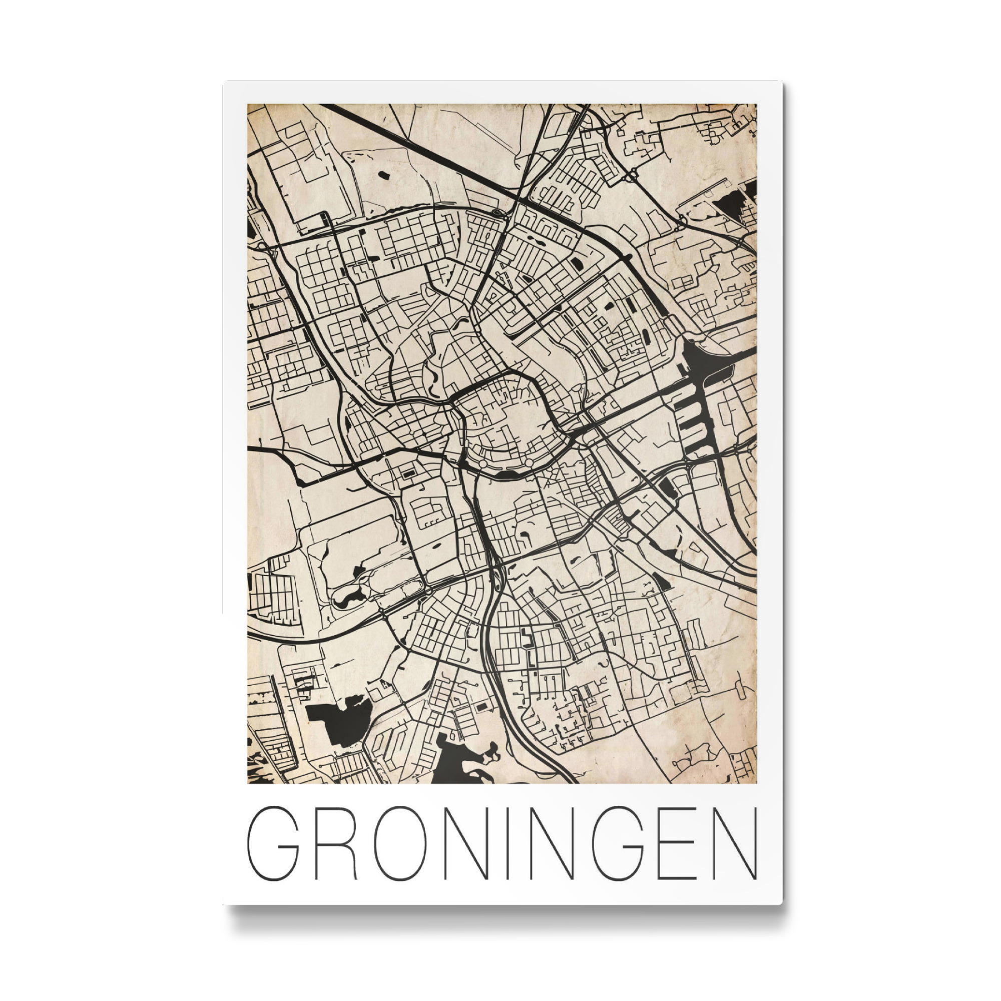 Galerie-Print "Retro Map of Groningen Netherlands 2" 30x20 cm artboxONE