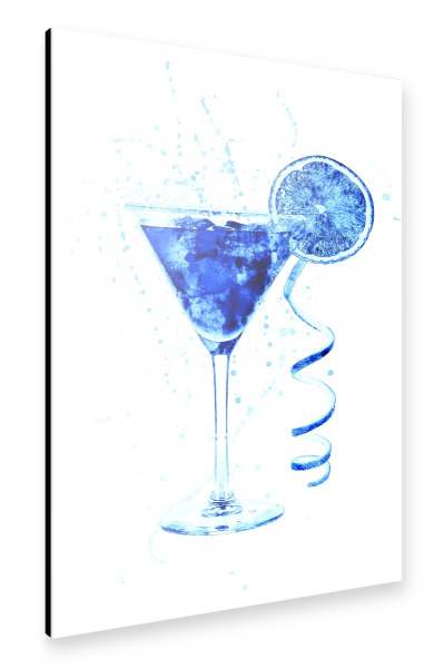 Alu-Dibond "Cocktail Glass Watercolor 11" 30x20 cm artboxONE