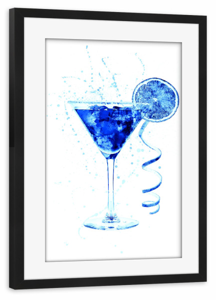 Poster mit Rahmen schwarz "Cocktail Glass Watercolor 11" artboxONE - Essen & Trinken