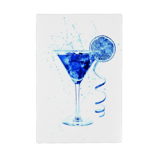 Metall Poster "Cocktail Glass Watercolor 11" artboxONE - Essen & Trinken